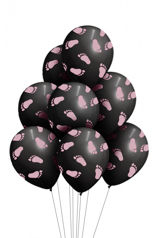 Ballon babyvoetje roze x 8