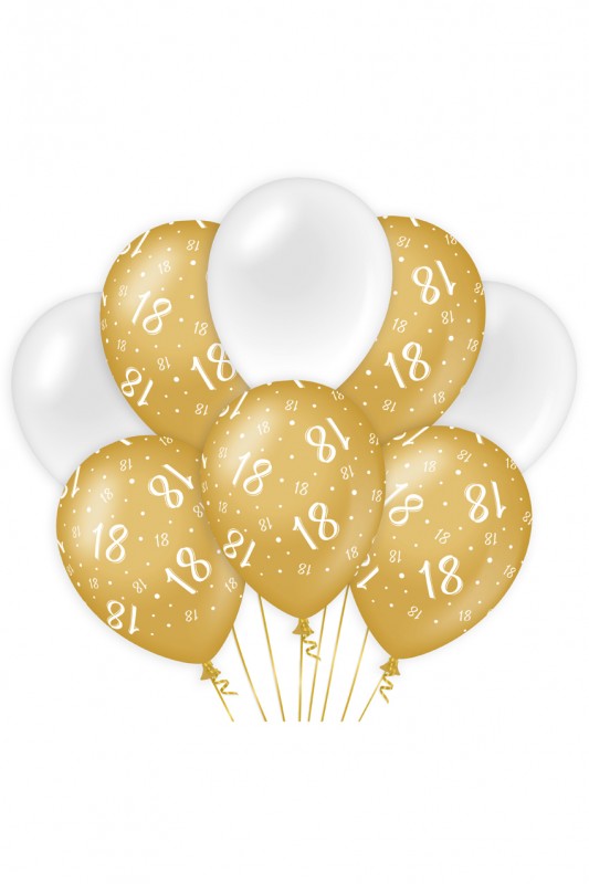 Ballon 18 jaar goud wit 12 inch per