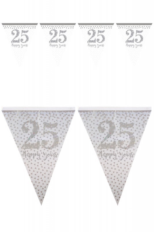 Vlaggenlijn 25 Happy Years zilver 4