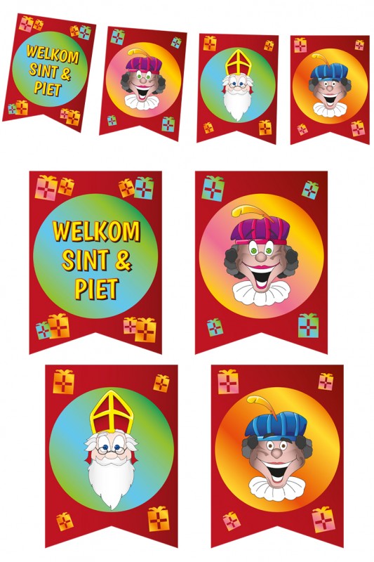 Welkom Sint en Piet  flag banner