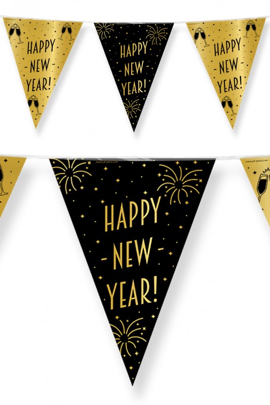 Vlaggenlijn 10 meter Happy New Year