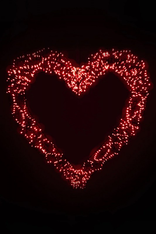 3D hart met verlichting - 2 kleuren