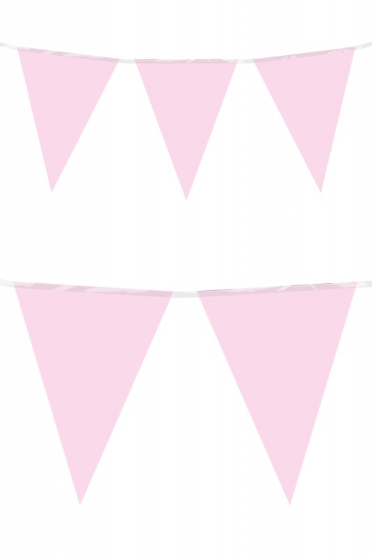 Vlaggenlijn licht roze 10 meter