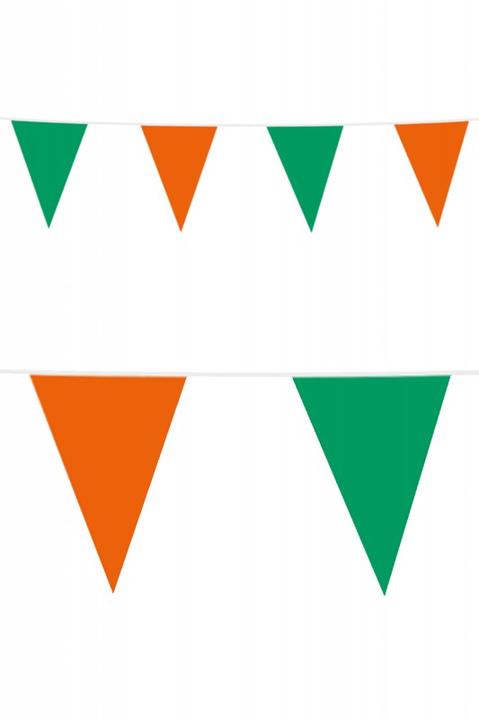 Vlaggenlijn groen oranje 10 meter