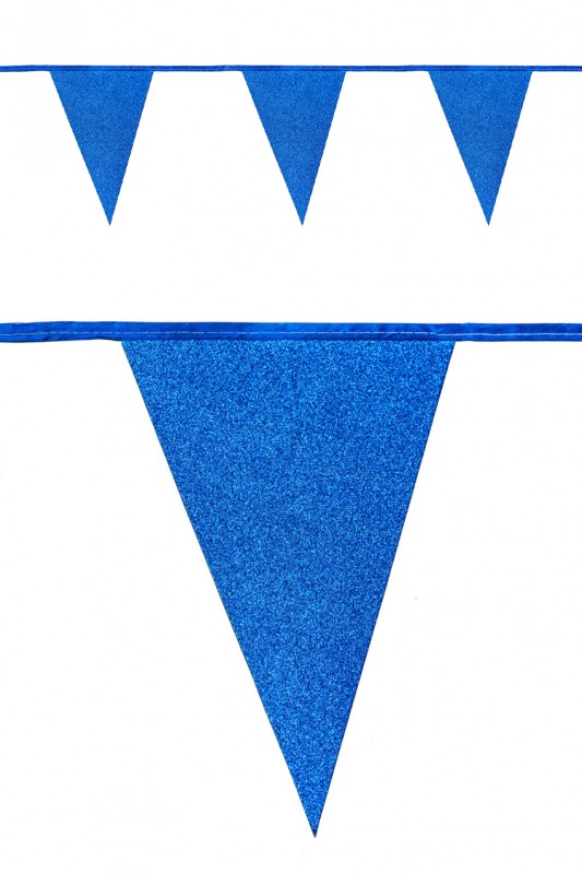 Vlaggenlijn glitter blauw  6 m
