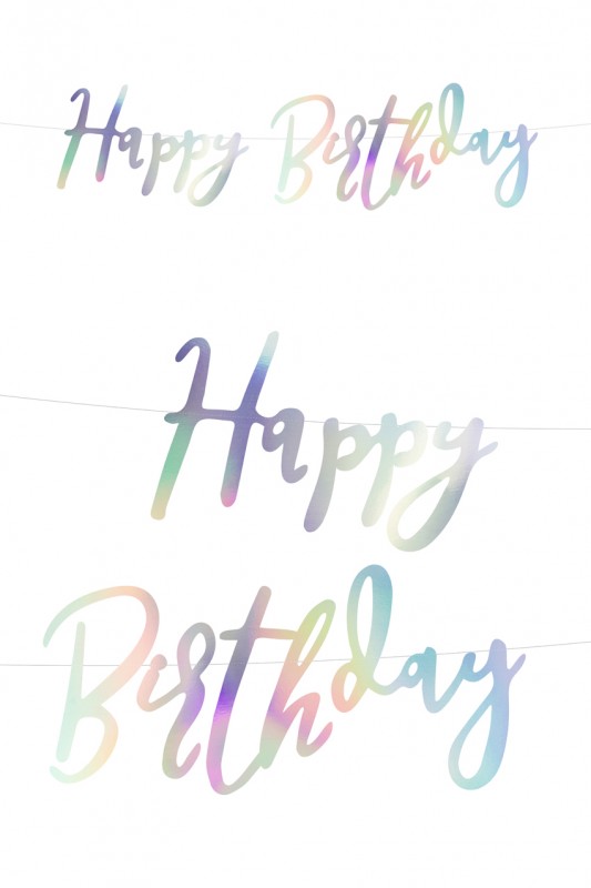 Banner Happy Birthday iridescent 62