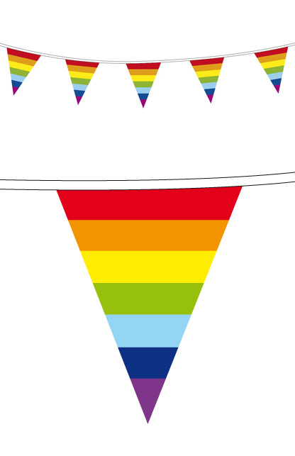 Vlaggenlijn pe regenboog 10 meter
