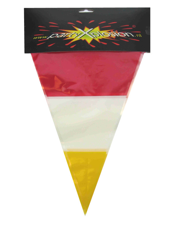 Vlaggenlijn rood/wit/geel 10 meter