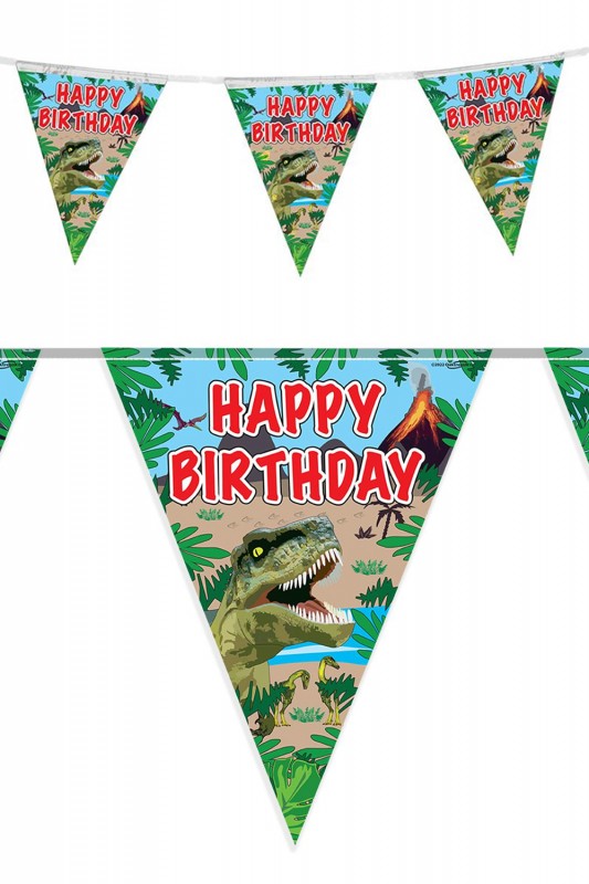 Vlaggenlijn Happy birthday Dino 3.9