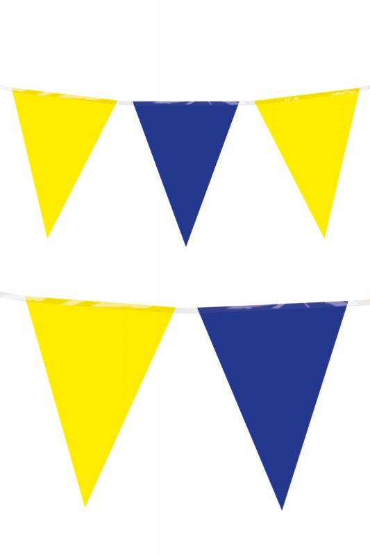 Vlaggenlijn pe blauw/geel 10 meter