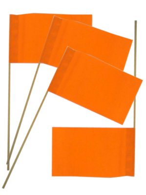 Vlaggetje op stok oranje per 50 stu
