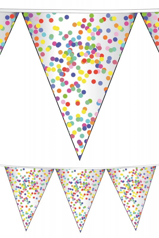 Vlaggenlijn pe Confetti 6 meter