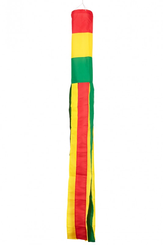 Windsock rood/geel/groen met sliert