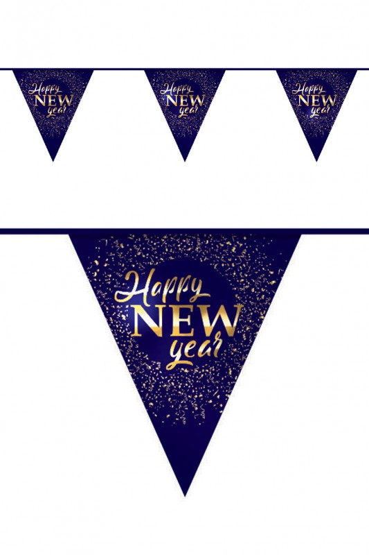 Vlaggenlijn papier Happy New Year 6