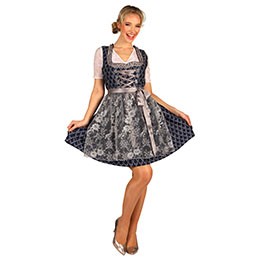 Dirndl Viktoria blauw - zilver 