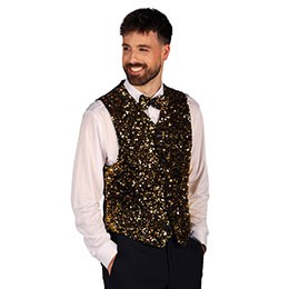 Heren paillettenvest 
