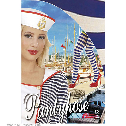 panty, gestreept blauw/wit