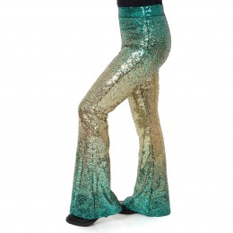 Flared pants gold green