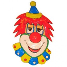 Clown wanddeco 70 cm.