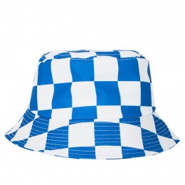 Bucket hat blauw wit