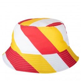Bucket hat rood wit geel
