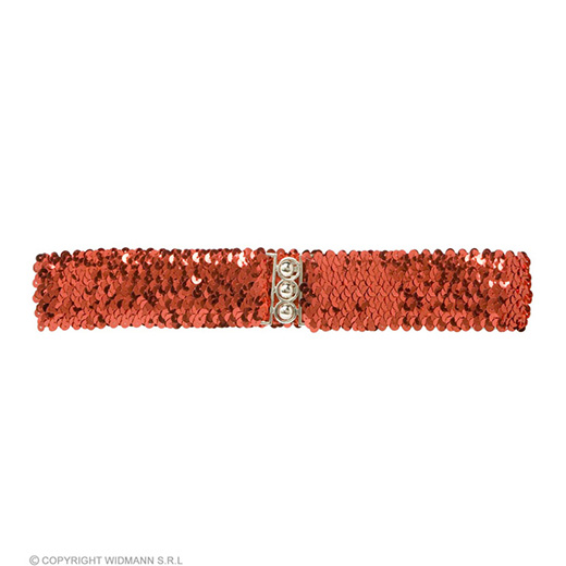 riem pailletten, rood