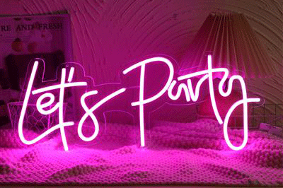 Neon ledlicht Let's party