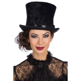 Hoge hoed velvet XL (met elastiek)