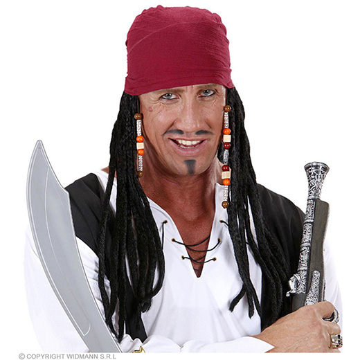 pruik, caraibische piraat met bandana