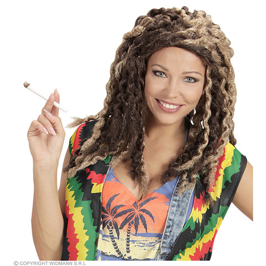 pruik, rasta blond/bruin