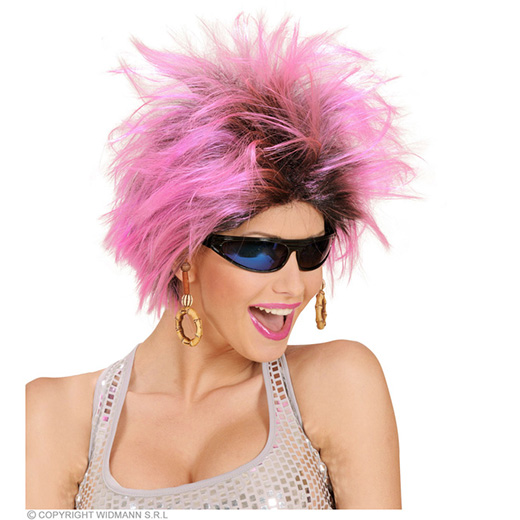 pruik, frenzy roze/zwart