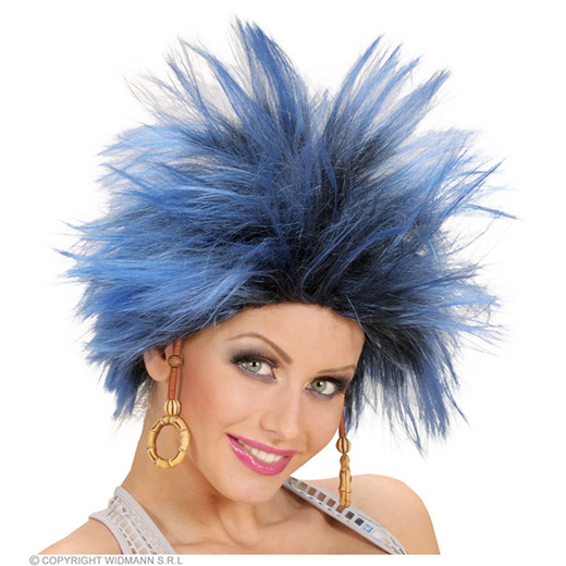 pruik, frenzy blauw/zwart