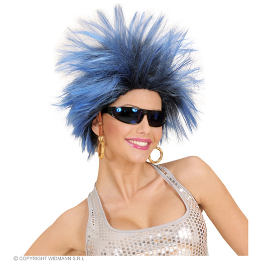 pruik, frenzy blauw/zwart