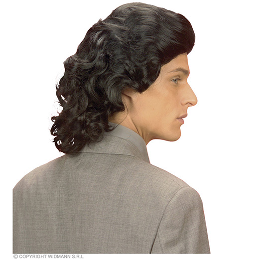 pruik, frankie zwart, in doos