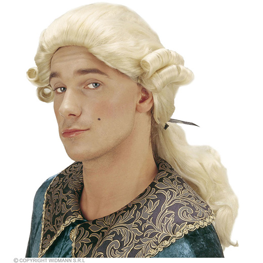 pruik, graaf nelson blond (in plastic doos)