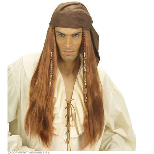 pruik, caribische piraat, in doos