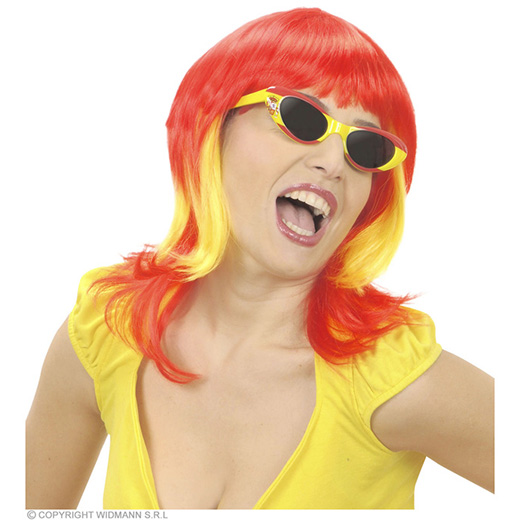 pruik, supporter spanje vrouw