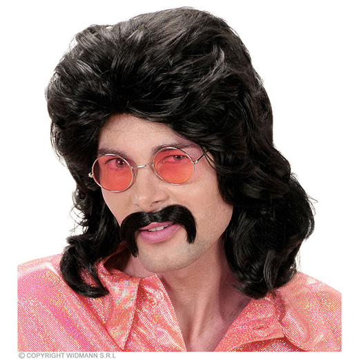 pruik, 70's man zwart