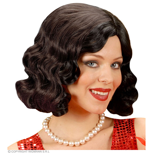 pruik, roaring 20s zwart