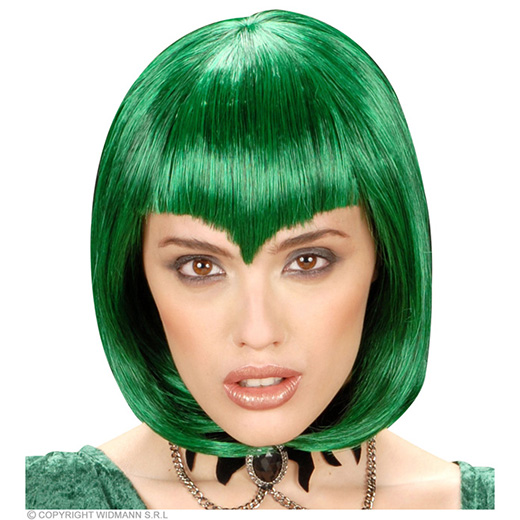 pruik, gothic vamp groen