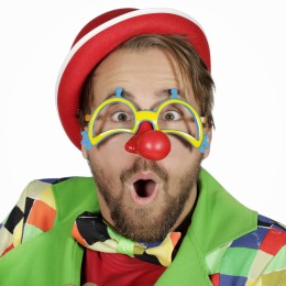 Bril met clownsneus