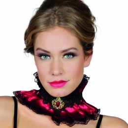 Choker bordeaux met steen luxe