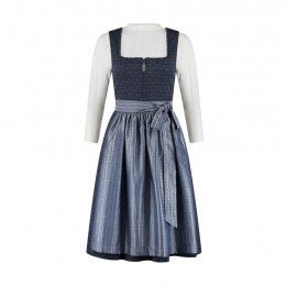 Dirndl jurkje 2-delig Jacquard stof in donkerblauw