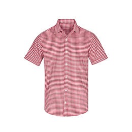 Geruite blouse rood wit korte mouw