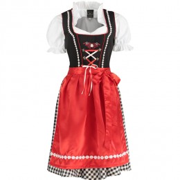 Dirndl jurkje 3-delig zwart wit