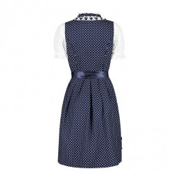 Dirndl jurkje 3-delig blauw wit 100% katoen