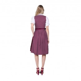 Dirndl jurkje 3-delig weinrot 100% katoen