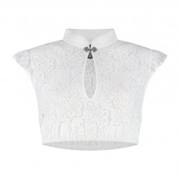 Dirndlblouse Spitze met vleugelmouwtjes en sluitingkje