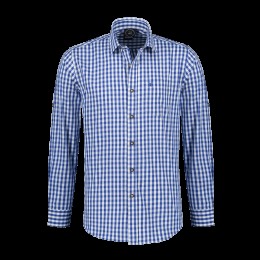 Blouse geruit blauw wit