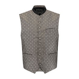 Tirolervest Jacquard taupe/zwart